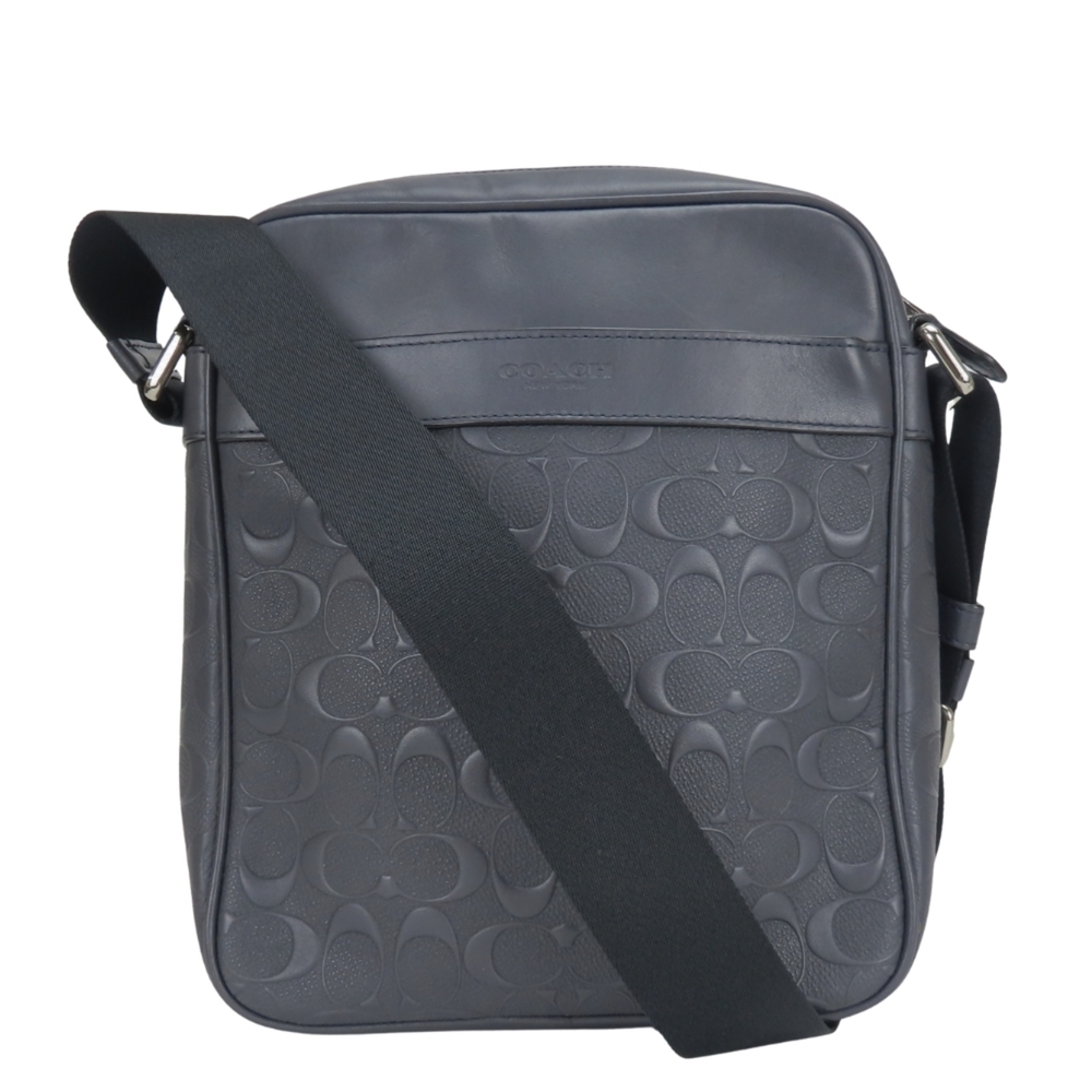 Coach Signature Shoulder Bag F11741 Leather Midnight Navy Black Men's COACH